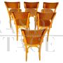 Set of 6 1950s bent beech bistro chairs