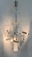 Chandelier attr. Reggiani in white steel with directional spotlights