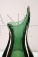 Green submerged Murano glass vase, Flavio Poli for Seguso, 1960s