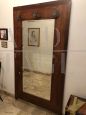 Vintage wooden hall coat rack with mirror                            