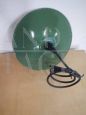 Industrial saucer lamp in dark green metal, 1940s