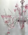 Rezzonico chandelier by A.V.E.M. in pink Murano glass, 1960s