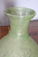 Vintage green Murano glass vase with luster reflections