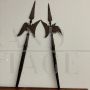 Pair of antique halberds forged in wrought iron, Italy late 19th century