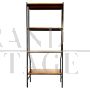 Vintage Scandinavian bookcase with iron and teak shelves