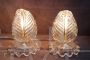 Pair of Barovier & Toso table lamps in leaf-shaped Murano glass