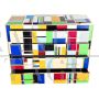 Design dresser covered with multicolored Murano glass tiles