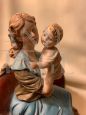 Madonna with child, statuette by Bruno Merli in Capodimonte porcelain