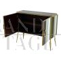 Two-door sideboard in Murano glass in shades of green