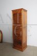 Small 1940s rolling shutter office filing cabinet in oak       