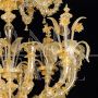 Rezzonico chandelier in Murano glass worked with 24 carat gold leaf                            