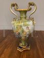 Antique large decorated Ginori vase with subject the Samaritan woman at the well