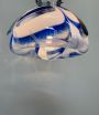 Design pendant light by Esperia in blue and white Murano glass