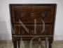 Pair of antique Louis XVI bedside tables, with landscape inlay on the top