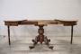 Antique round extendable walnut table, Italy 19th century