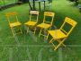 Four folding beach chairs, 1950s