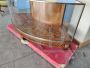 Display cabinet in wood, brass and crystal