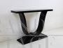 Art Deco style console table in black lacquered wood, Italy 1980s