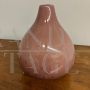 Vintage pink Murano glass vase with bubbles, mid 20th century                            