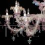 Rezzonico chandelier in pink and gold Murano glass with 12 lights