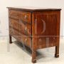 Antique Empire dresser in threaded walnut, 19th century Italy