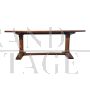 Large refectory tavern table in walnut wood, Italy 1970s