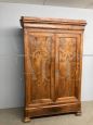 Antique Louis Philippe wardrobe in solid walnut, 19th century