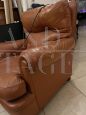 Pair of Poltrona Frau armchairs in brown leather