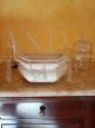 Antique style handcrafted white marble stoup