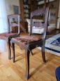 Pair of late 19th century chairs with velvet seat