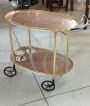 1960s food trolley in wood and brass