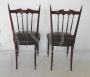 Pair of Chiavarine chairs from the 1960s with gray skai seat