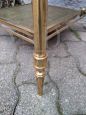 Vintage brass coffee table with leather tops