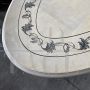 Oval art deco style table in parchment with decorated top