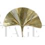 Wall light with ginkgo leaf in polished brass, 20th century   