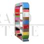 Art Deco style open bookcase in multicolored Murano glass