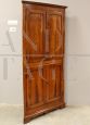 Antique corner cupboard in cherry wood, 19th century Italy