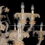 Rezzonico chandelier in crystal and gold Murano glass with 16 lights