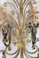 Appliques attributed to the Maison Baguès in gilded iron, 1950s