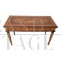 Louis XVI style large desk or table richly inlaid