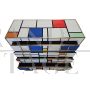 Mondrian style Murano glass dresser with four drawers