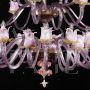 Magnolia chandelier in pink Murano glass