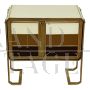 Striped glass sideboard in shades of brown