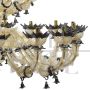 Golden Murano glass chandelier with black elements