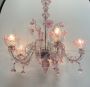 Rezzonico chandelier by A.V.E.M. in pink Murano glass, 1960s