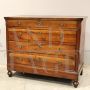 Antique capuchin chest of drawers in walnut from the Louis Philippe era, 19th century Italy