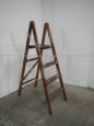 Vintage stepladder in larch wood, Italy 1960s