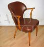 Vintage modern armchair in brown eco-leather, 1960s
                            