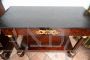 French Empire antique console in mahogany feather with black marble top