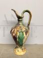 Early 20th century majolica jug, popular, painted in southern Italy  